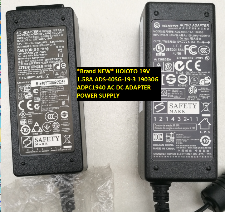 *Brand NEW* 19V 1.58A 19030G HOIOTO ADS-40SG-19-3 ADPC1940 AC DC ADAPTER POWER SUPPLY